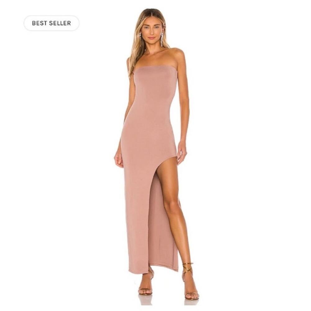 NWT Superdown Toni Slit Strapless Maxi Tube Dress Size Medium